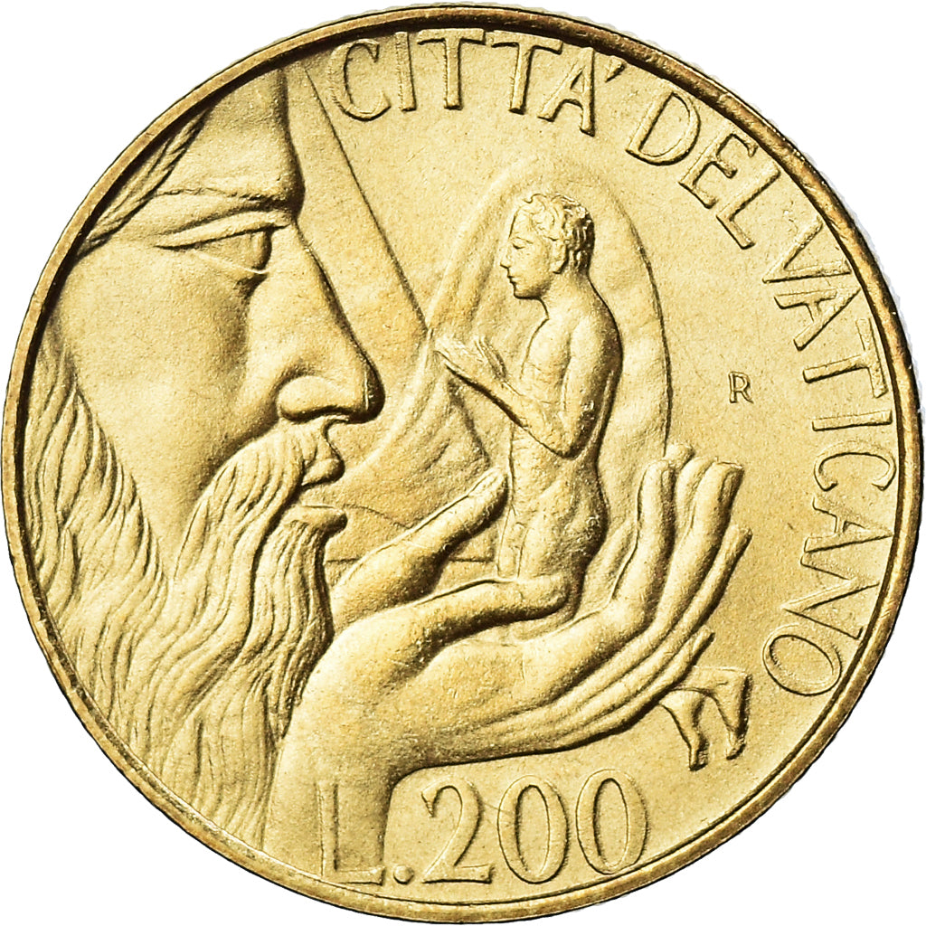 Coin, VATICAN CITY, John Paul II, 200 Lire, 1988, Roma, FDC, MS(65-70)