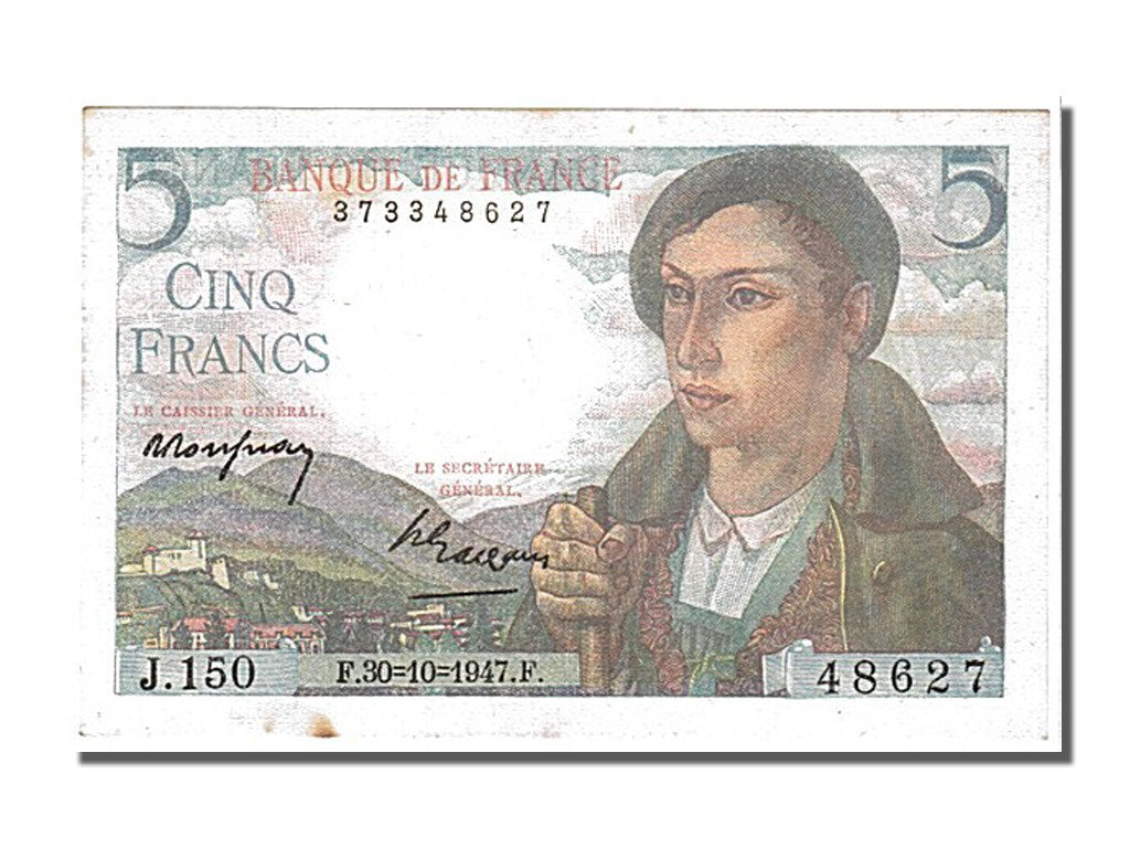 Billet, France, 5 Francs, 5 F 1943-1947 ''Berger'', 1947, 1947-10-30, SPL