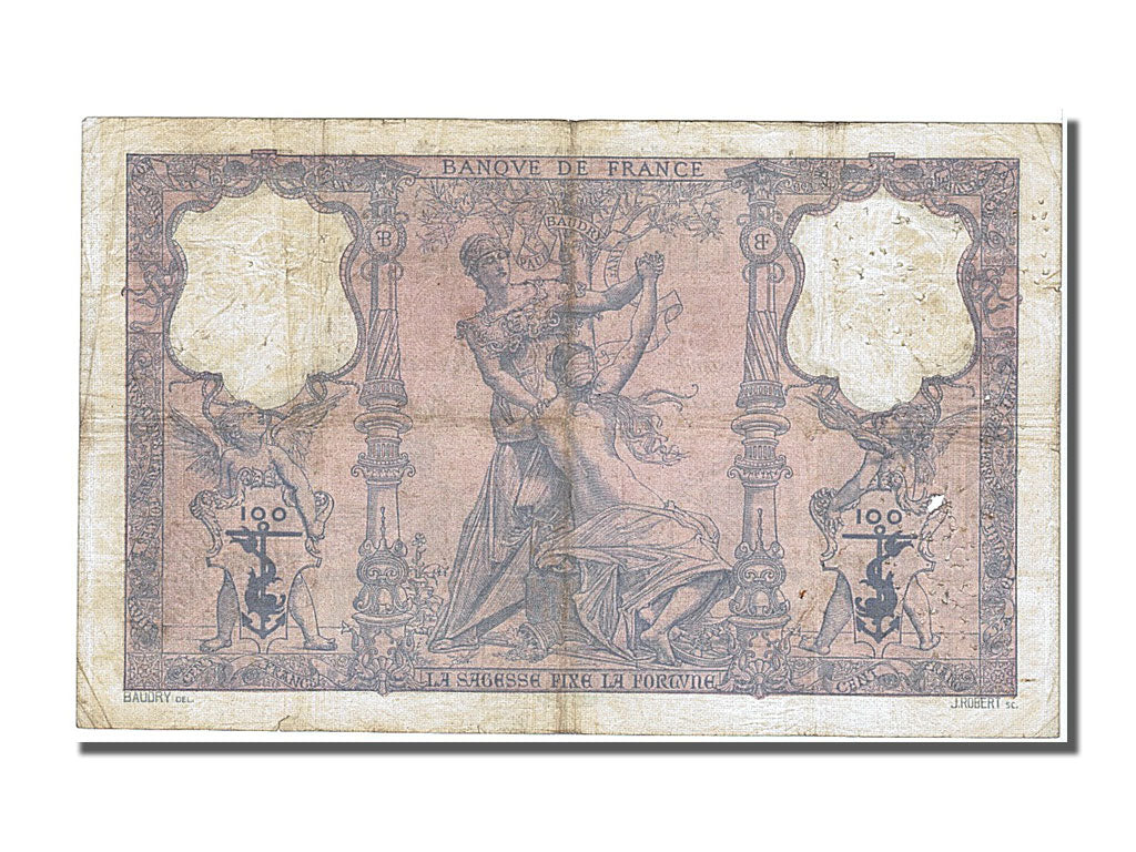 Billet, France, 100 Francs, 100 F 1888-1909 ''Bleu et Rose'', 1908, 1908-07-08