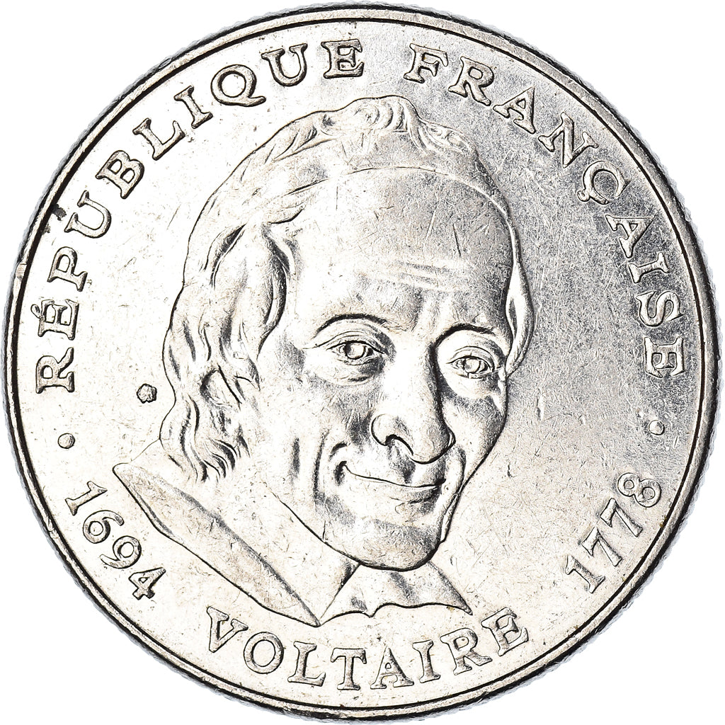 Moeda, França, Voltaire, 5 Francs, 1994, Paris, EF(40-45), Níquel, KM:1063