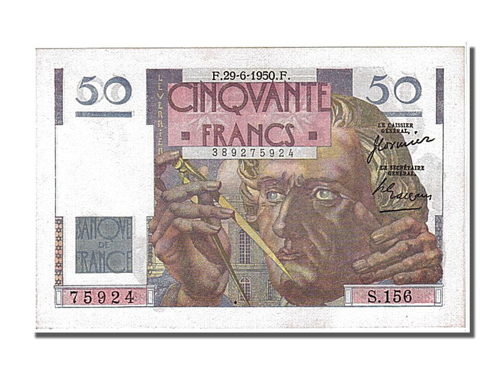 France, 50 Francs, 50 F 1946-1951 ''Le Verrier'', 1950, KM #127c, 1950-06-29,...