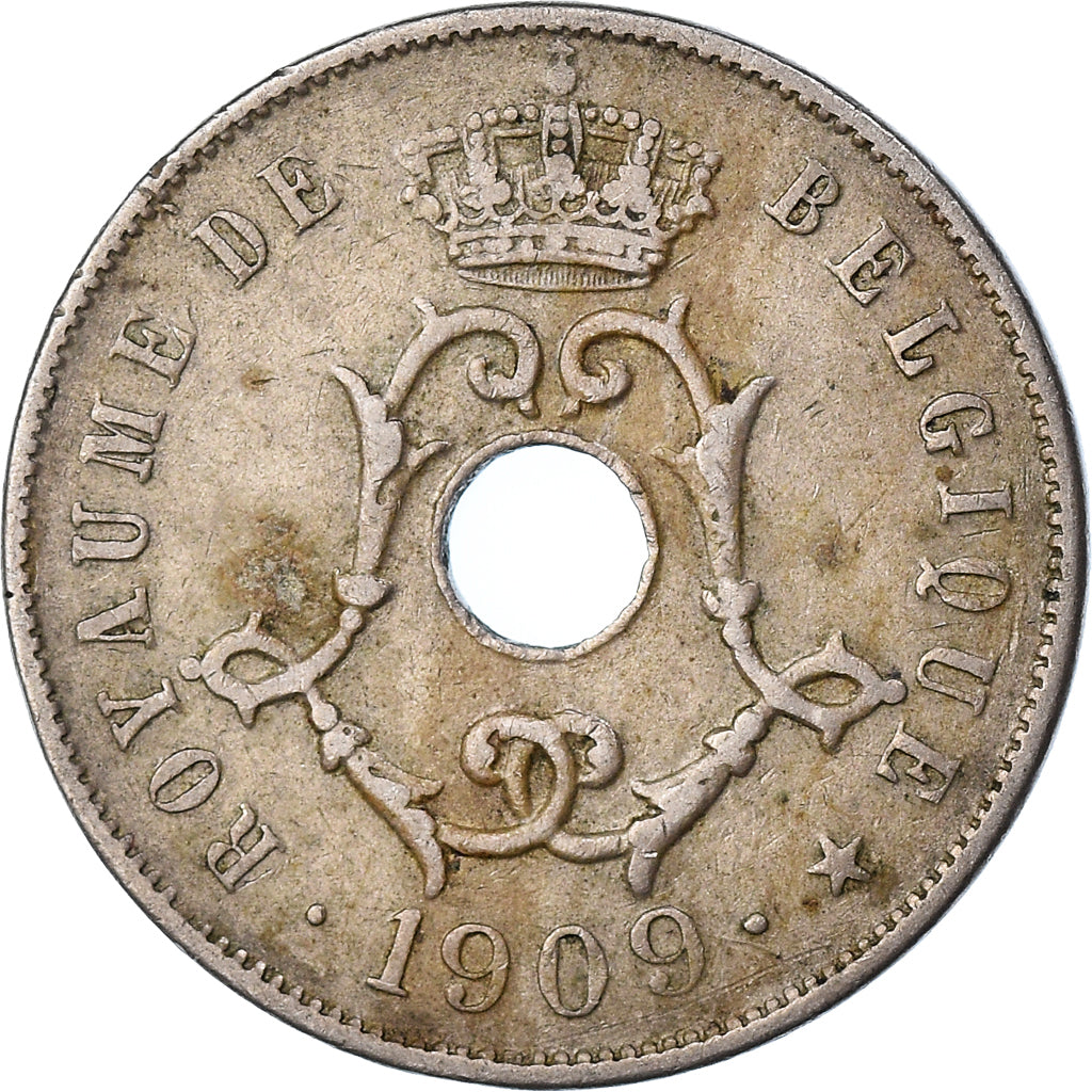Coin, Belgium, 25 Centimes, 1909, EF(40-45), Copper-nickel, KM:62