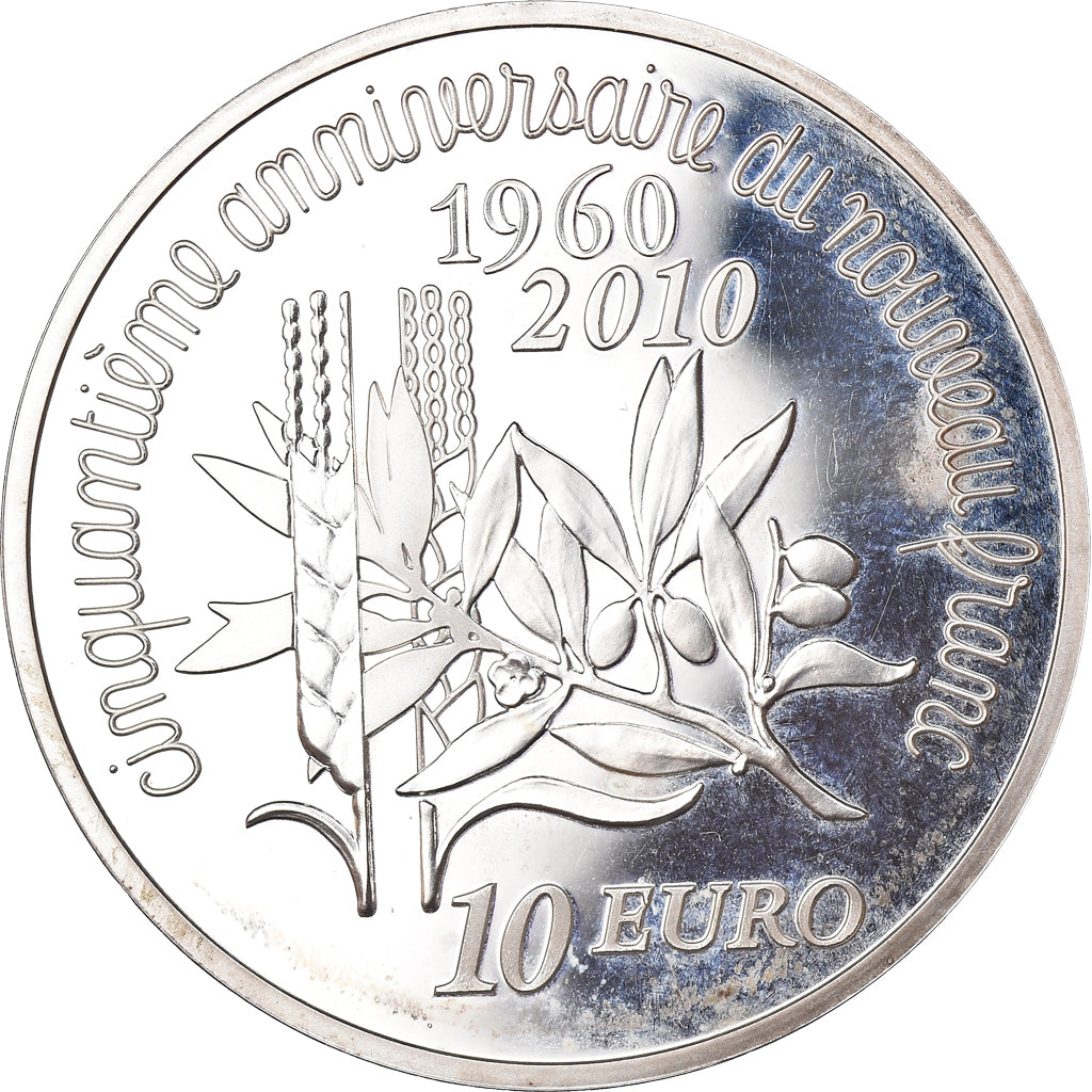 Frankrijk, Semeuse, 10 Euro, 2010, Paris, BE, FDC, Zilver, KM:1675