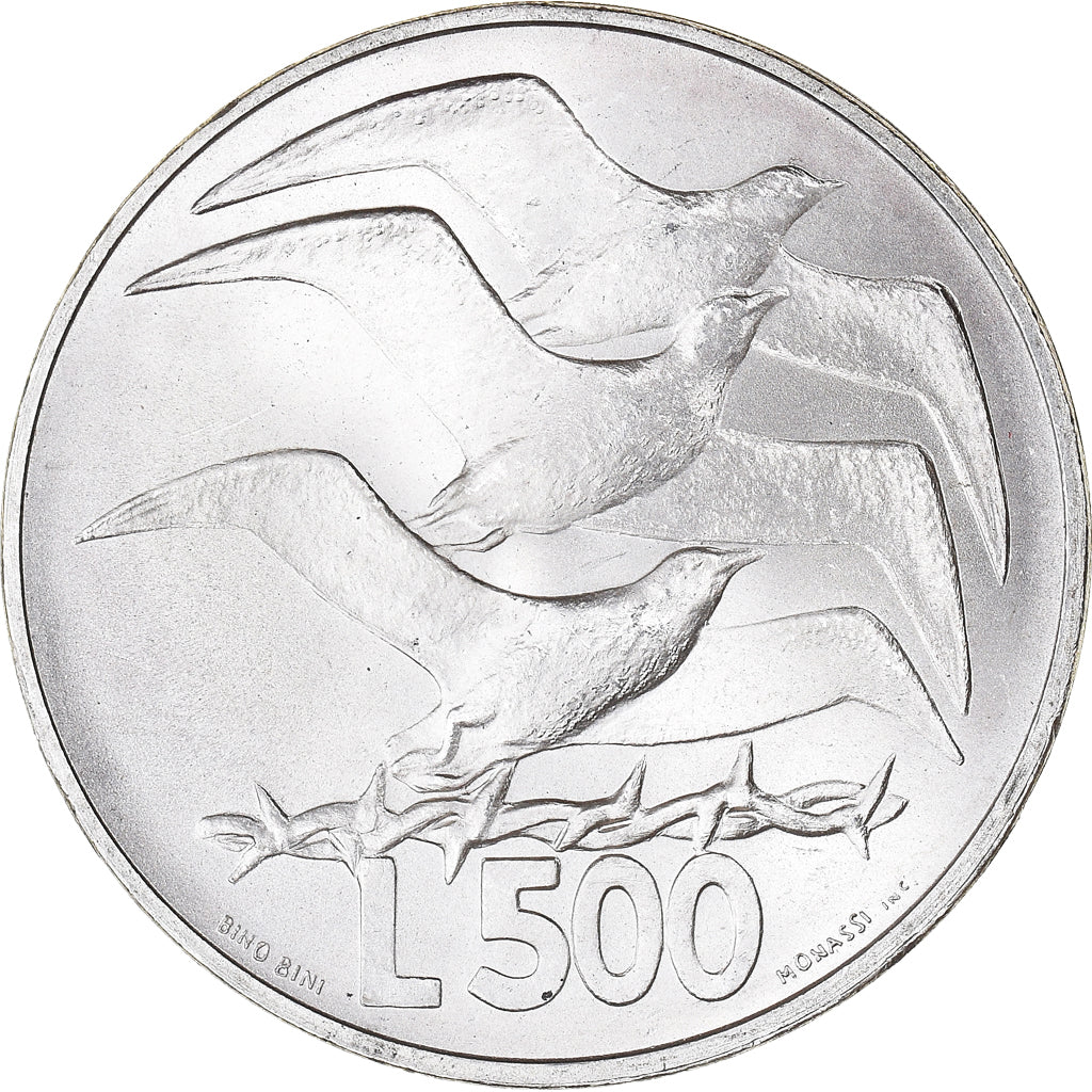 Coin, San Marino, 500 Lire, 1975, Rome, MS(65-70), Silver, KM:47