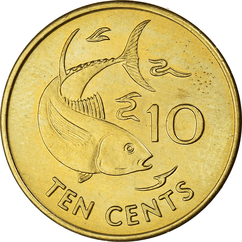 Monnaie, Seychelles, 10 Cents, 1994, British Royal Mint, SUP, Laiton, KM:48.2
