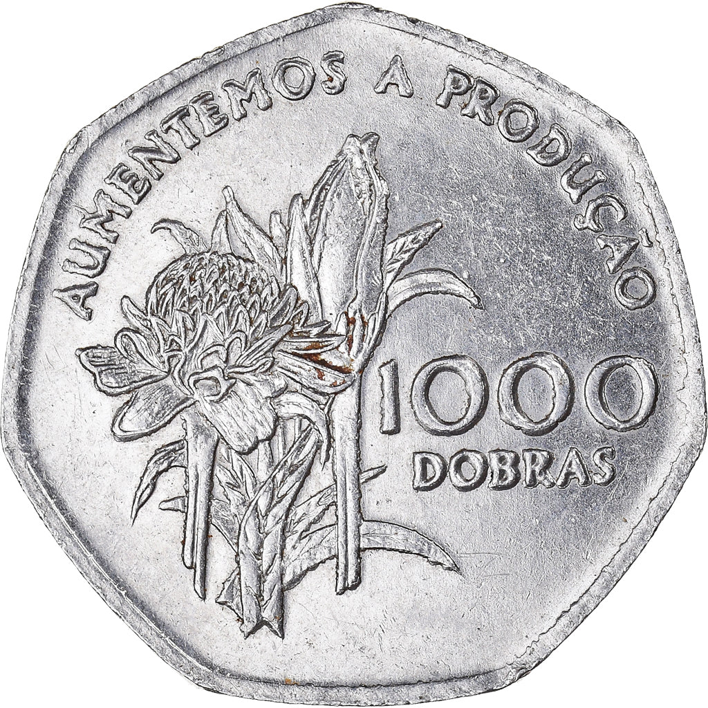 Monnaie, Sao Tomé-et-Principe, 1000 Dobras, 1997, TTB, Chrome-Steel, KM:90