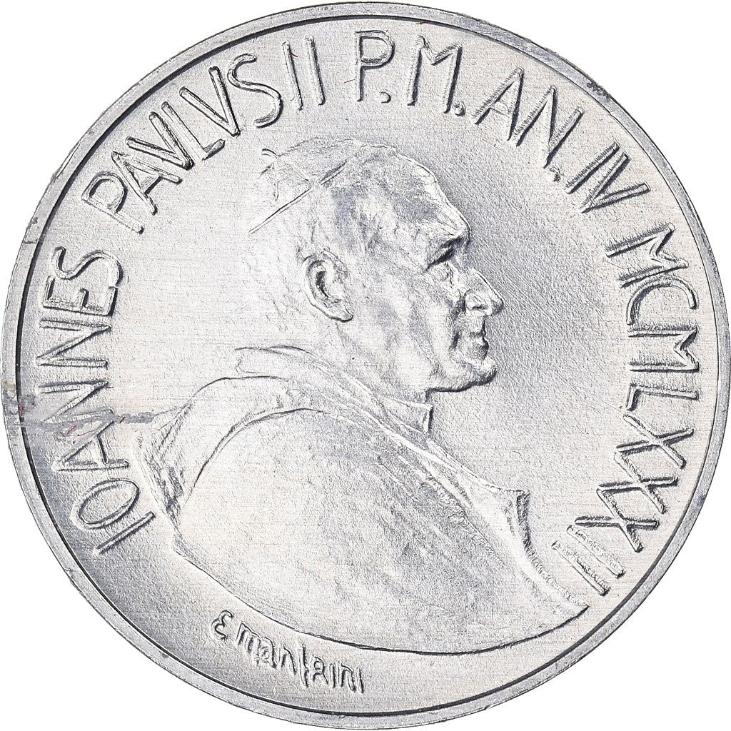 Moneda, CIUDAD DEL VATICANO, John Paul II, 10 Lire, 1982, Rome, FDC, Aluminio
