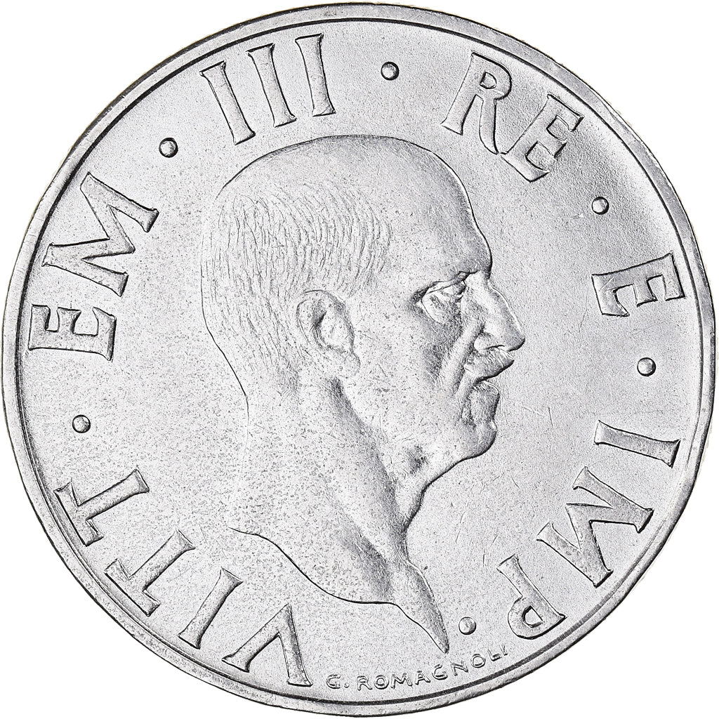 Moeda, Itália, Vittorio Emanuele III, 2 Lire, 1939, Rome, AU(50-53), Aço