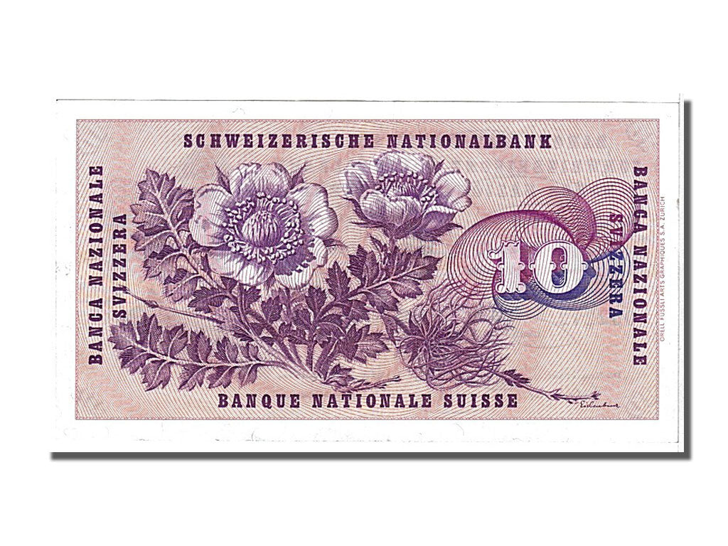 Banknote, Switzerland, 10 Franken, 1972, 1972-01-24, AU(55-58)