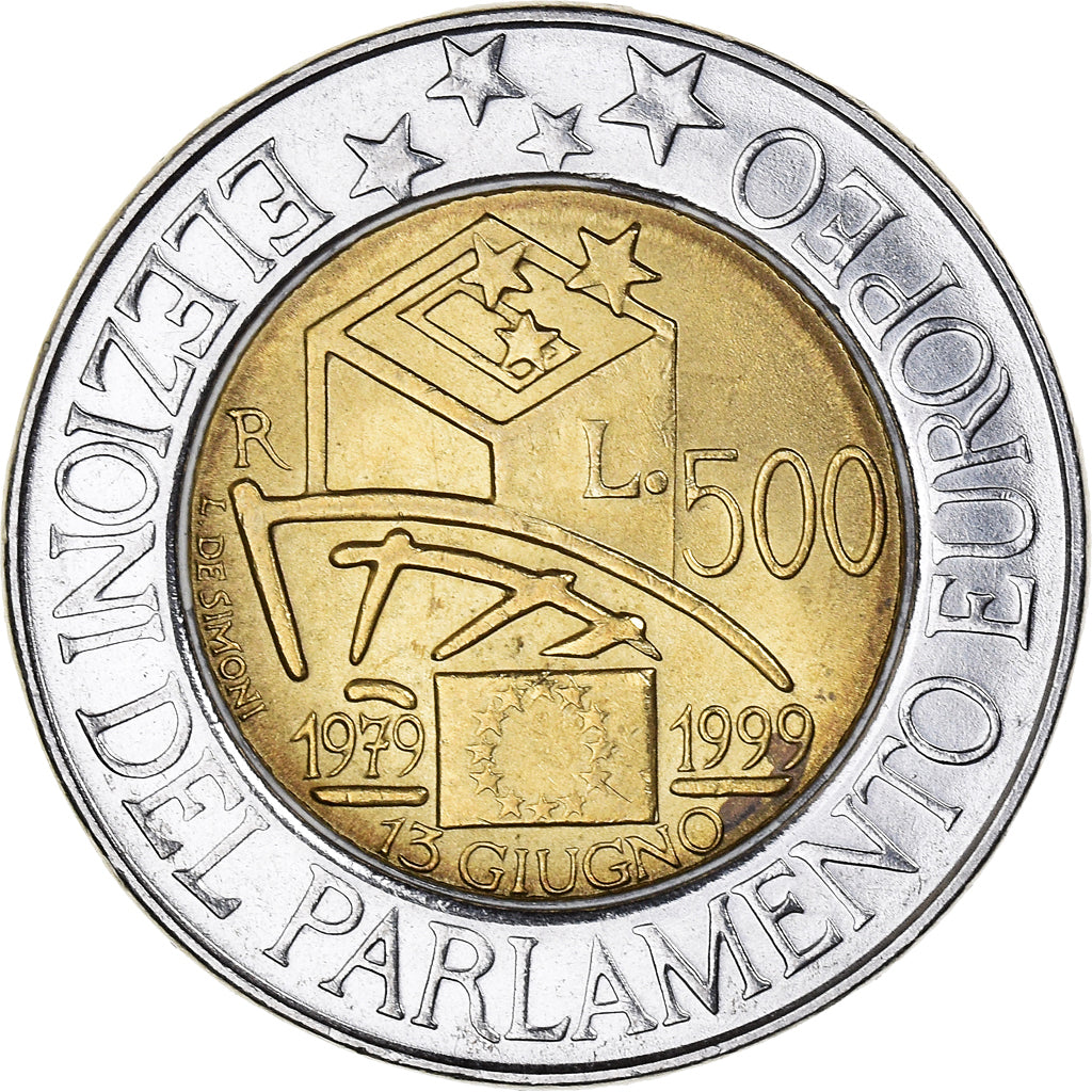 Moneta, Włochy, 500 Lire, 1999, Rome, EF(40-45), Bimetaliczny, KM:203