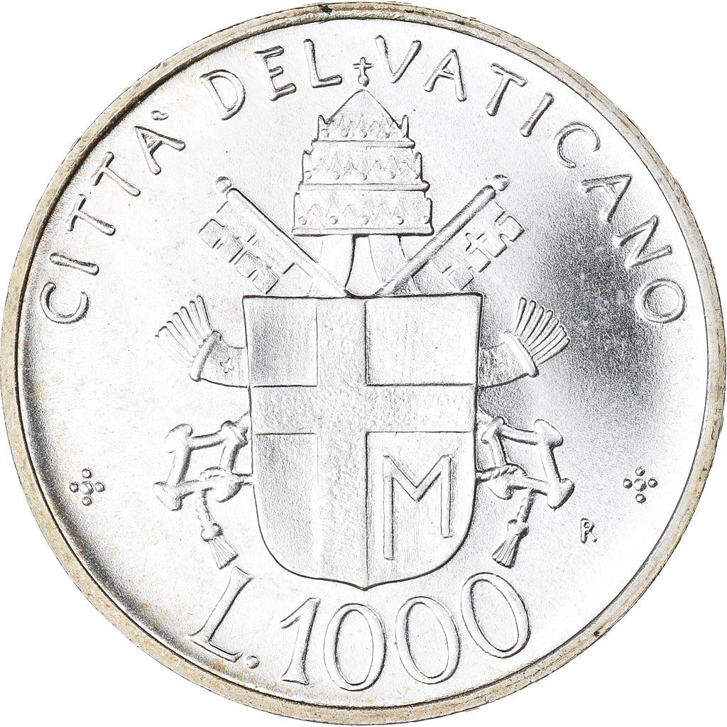 Moeda, CIDADE DO VATICANO, John Paul II, 1000 Lire, 1992, MS(65-70), Prata