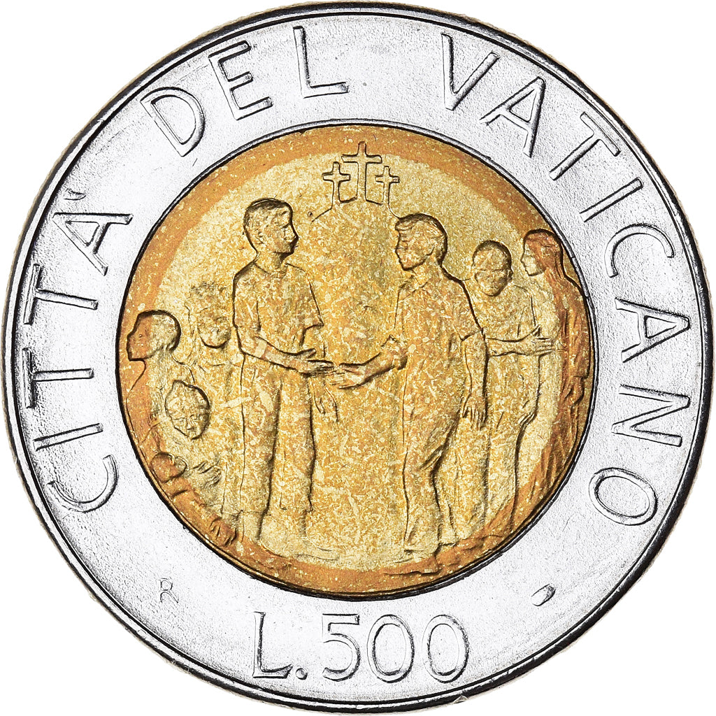Moeda, CIDADE DO VATICANO, John Paul II, 500 Lire, 1994, MS(65-70), Bimetálico