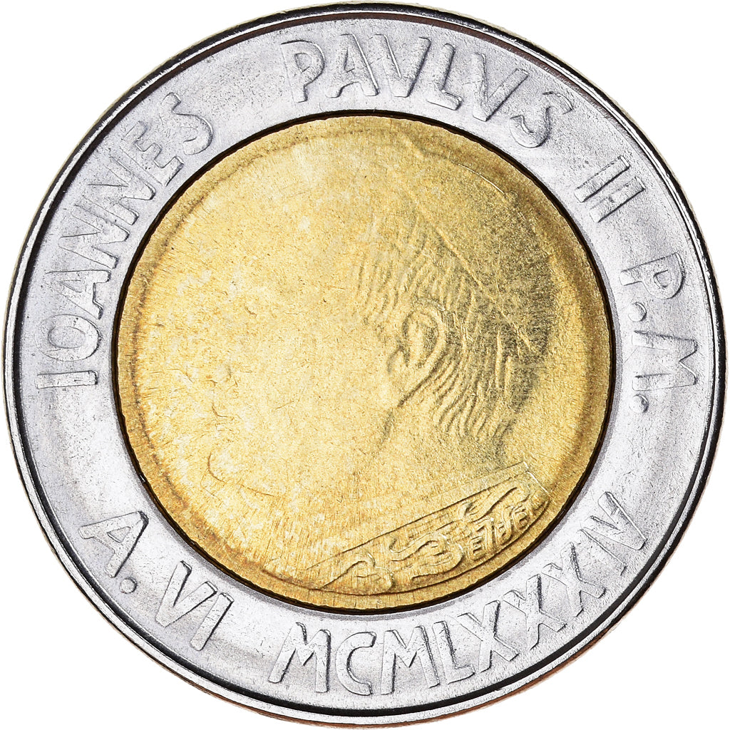 Munten, Vaticaanstad, John Paul II, 500 Lire, 1984, Roma, FDC, Bi-Metallic