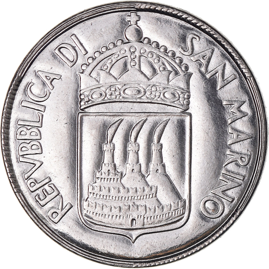 Coin, San Marino, 50 Lire, 1973, Rome, MS(63), Steel, KM:27
