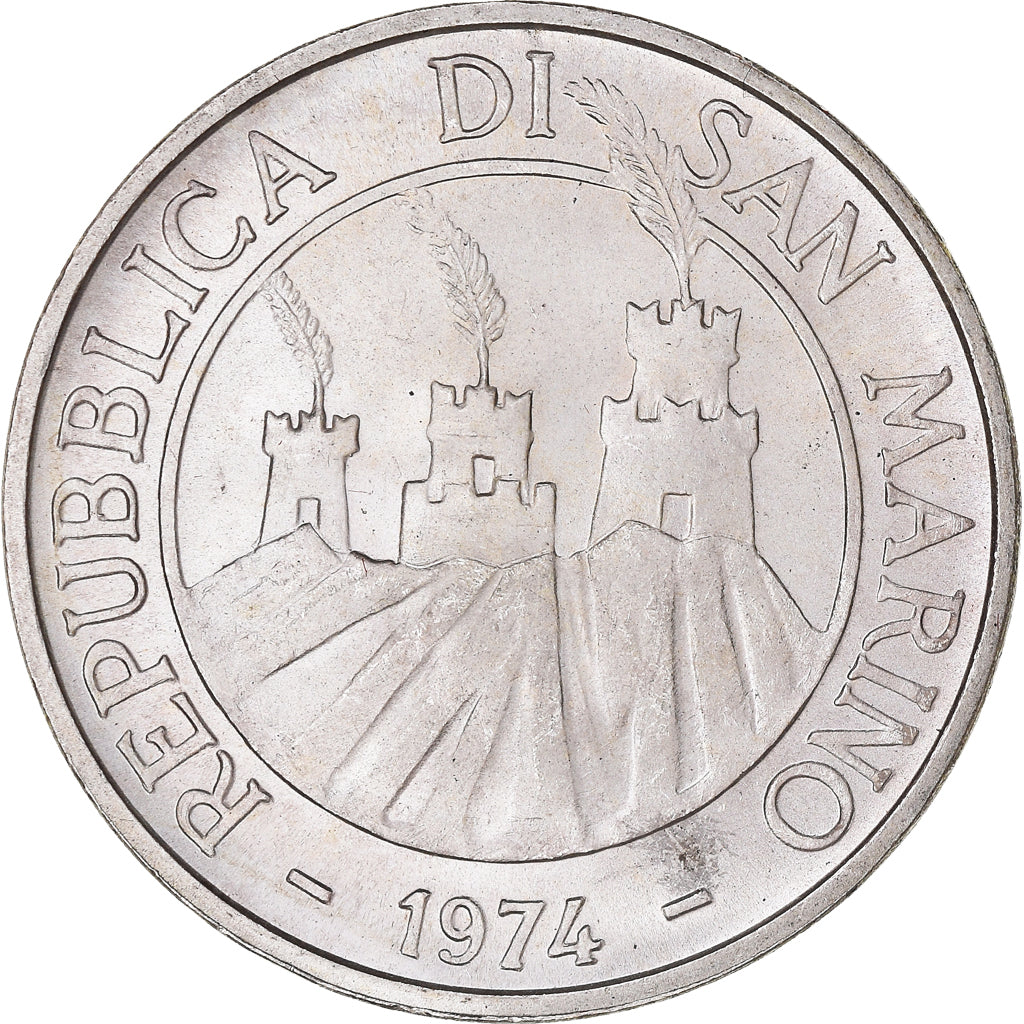 Moneta, San Marino, 500 Lire, 1974, Rome, MS(65-70), Srebro, KM:37