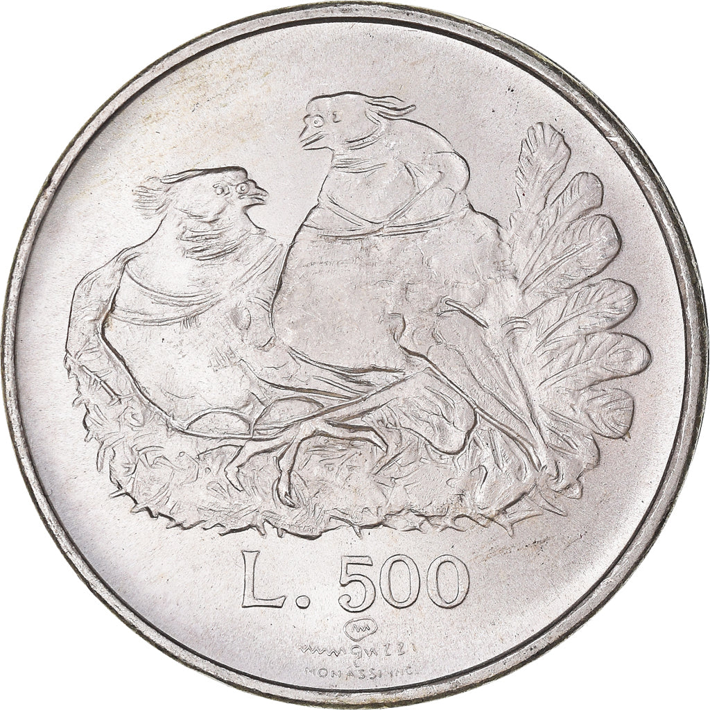 Moneta, San Marino, 500 Lire, 1974, Rome, MS(65-70), Srebro, KM:37