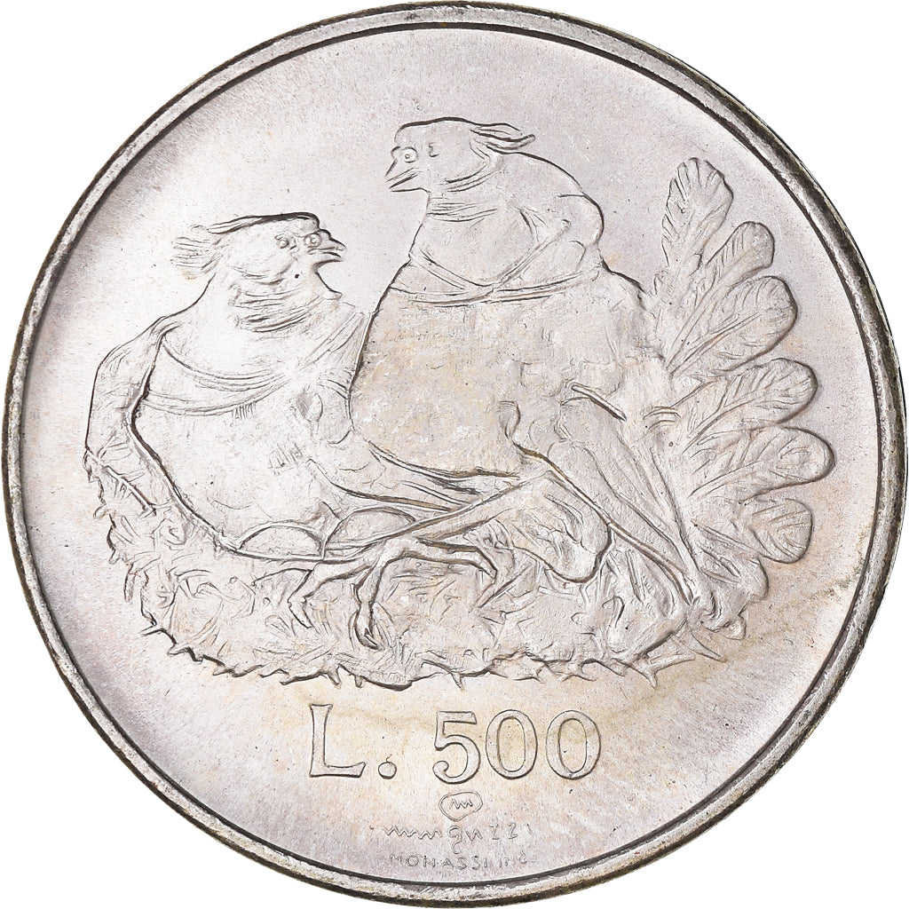 Moneta, San Marino, 500 Lire, 1974, Rome, MS(63), Srebro, KM:37