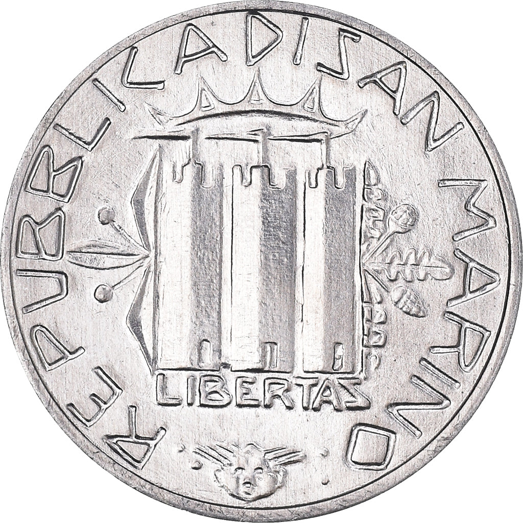 Moeda, San Marino, 5 Lire, 1985, Rome, MS(65-70), Alumínio, KM:175