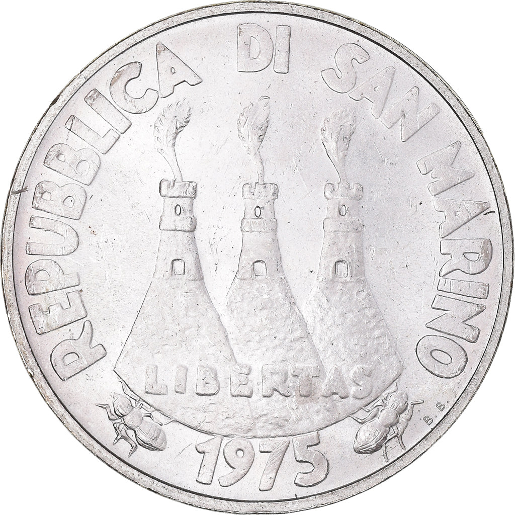 Coin, San Marino, 500 Lire, 1975, Rome, MS(63), Silver, KM:47