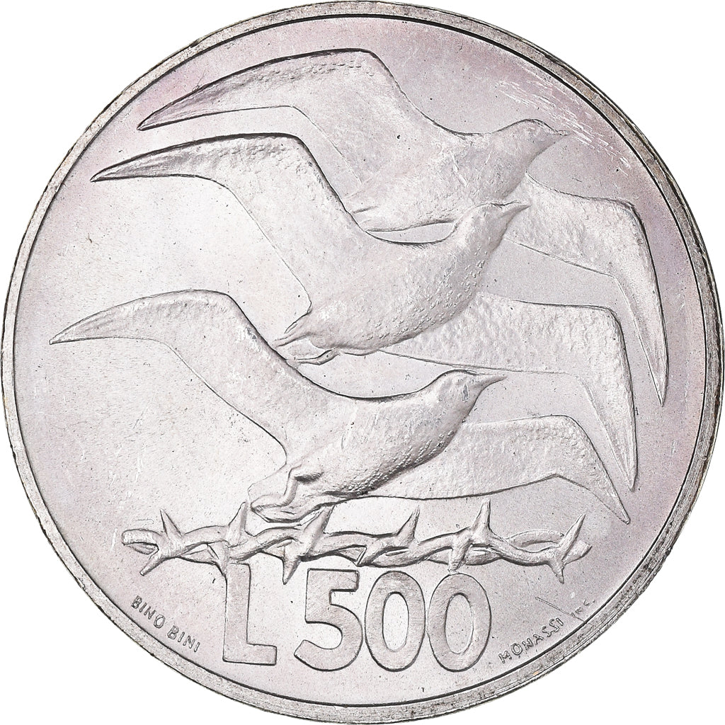 Coin, San Marino, 500 Lire, 1975, Rome, MS(63), Silver, KM:47