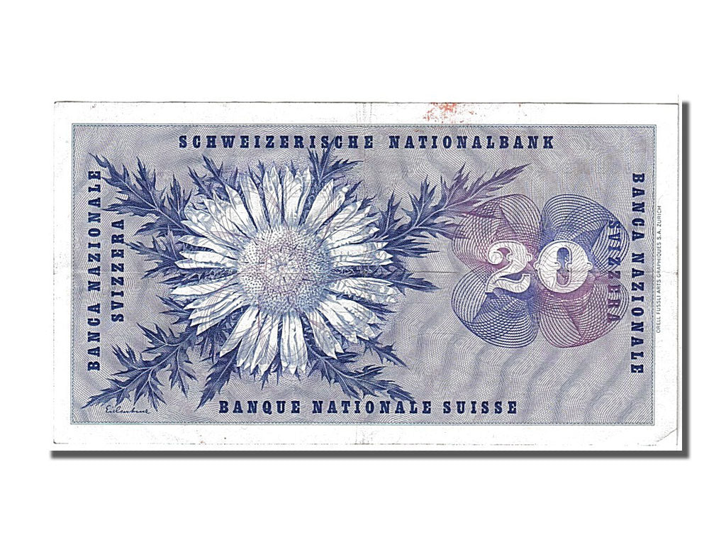 Banknote, Switzerland, 20 Franken, 1955, 1955-10-20, AU(50-53)