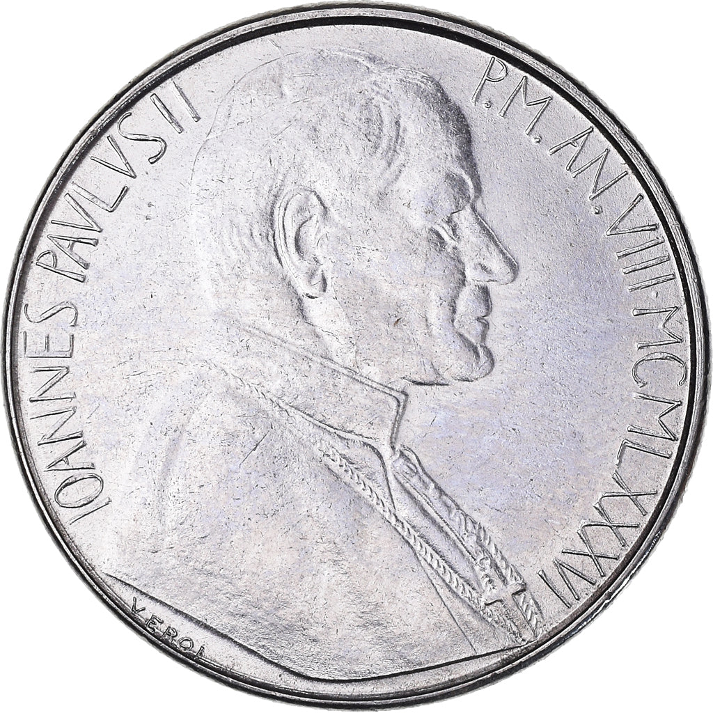 Münze, Vatikanstadt, John Paul II, 50 Lire, 1986, STGL, Stainless Steel, KM:194