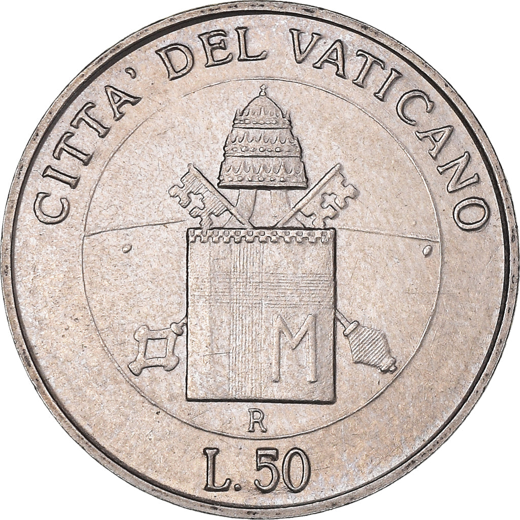 Coin, VATICAN CITY, John Paul II, 50 Lire, 2000, Rome, MS(63), Copper-nickel