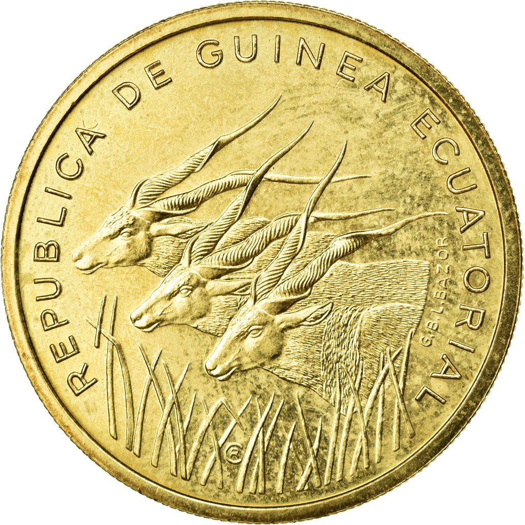 Coin, Equatorial Guinea, 25 Francos, 1985, MS(65-70), Aluminum-Bronze, KM:E29
