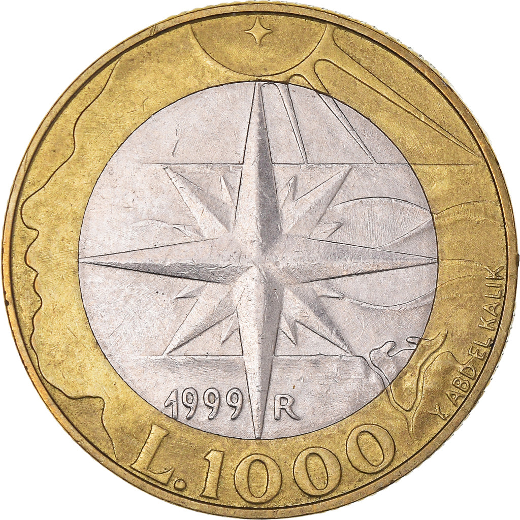 Moneta, San Marino, 1000 Lire, 1999, Rome, EF(40-45), Bimetaliczny, KM:395