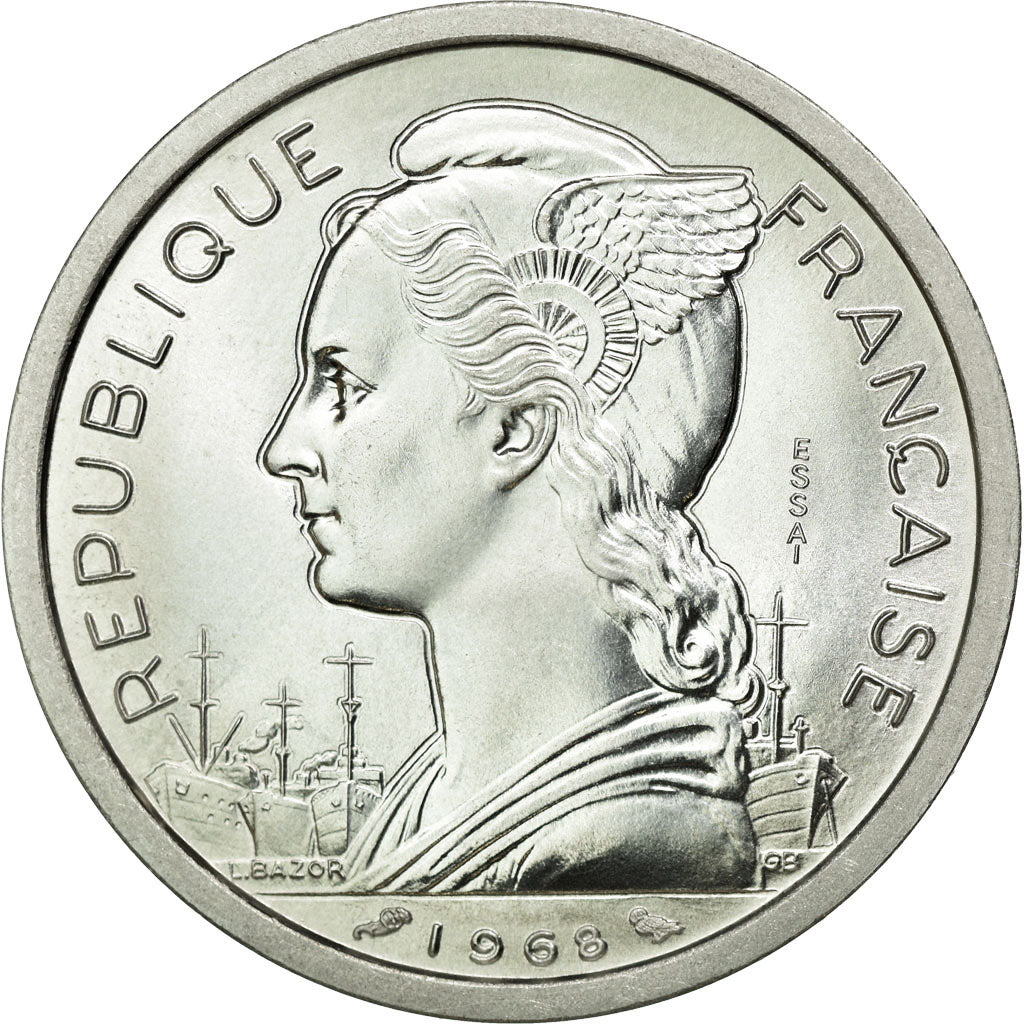 Moneda, TERRITORIO FRANCÉS DE LOS AFARS E ISSAS, 2 Francs, 1968, Paris, FDC
