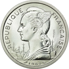 Munten, FRANSE  AFARS & ISSAS, 2 Francs, 1968, Paris, FDC, Aluminium