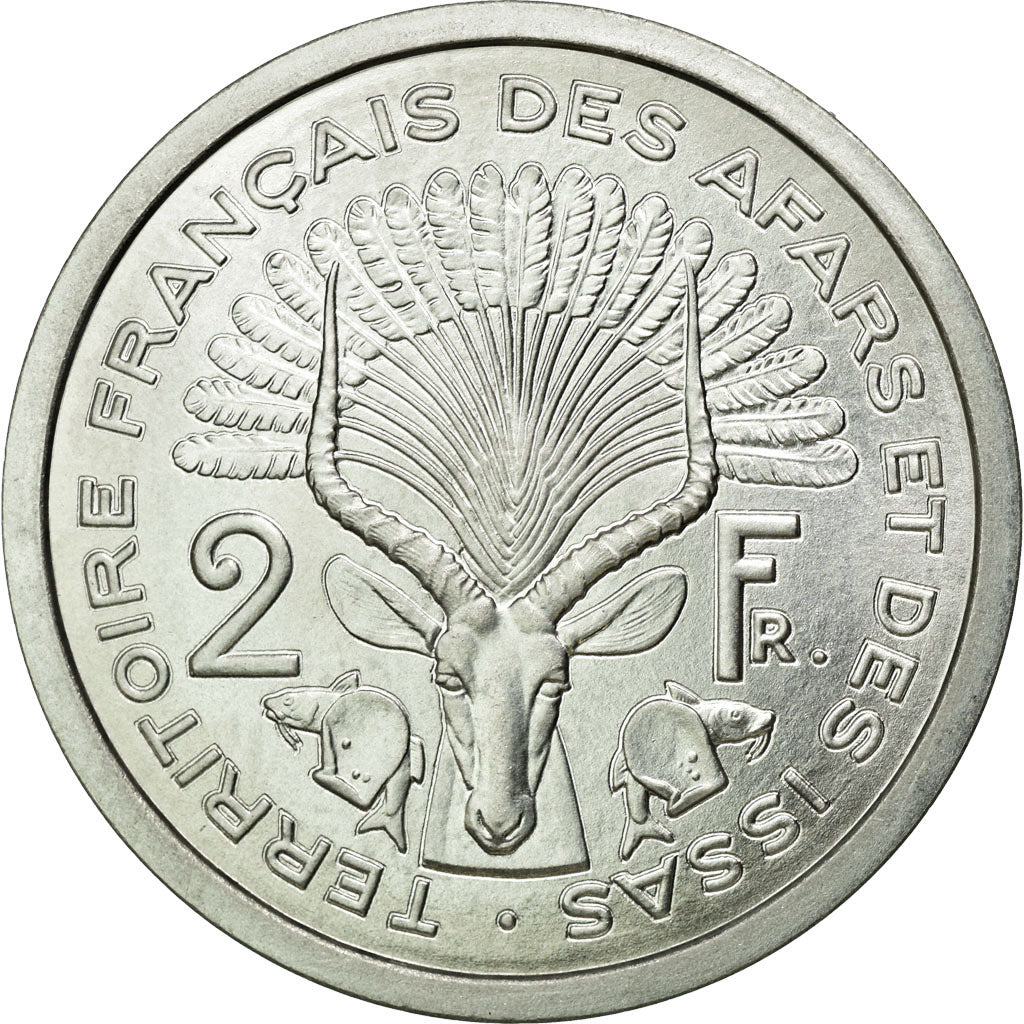 Moneda, TERRITORIO FRANCÉS DE LOS AFARS E ISSAS, 2 Francs, 1968, Paris, FDC
