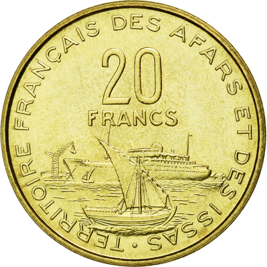 Münze, FRENCH AFARS & ISSAS, 20 Francs, 1968, Paris, STGL, Aluminium-Bronze