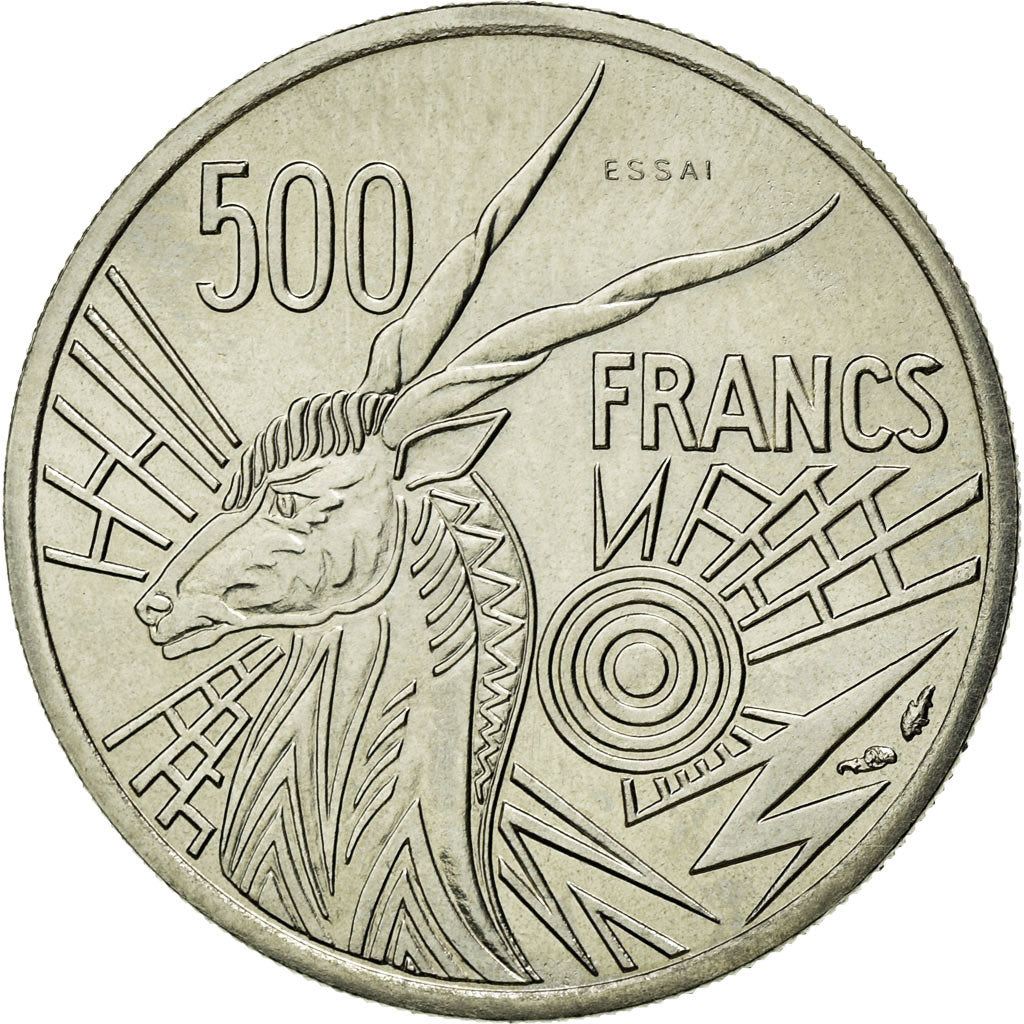 Moneda, Estados del África central, 500 Francs, 1976, Paris, FDC, Níquel