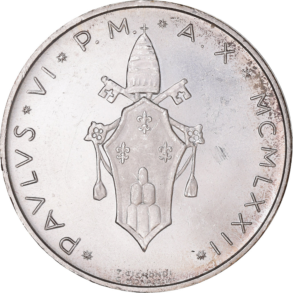 Moeda, CIDADE DO VATICANO, Paul VI, 500 Lire, 1972, MS(65-70), Prata, KM:123