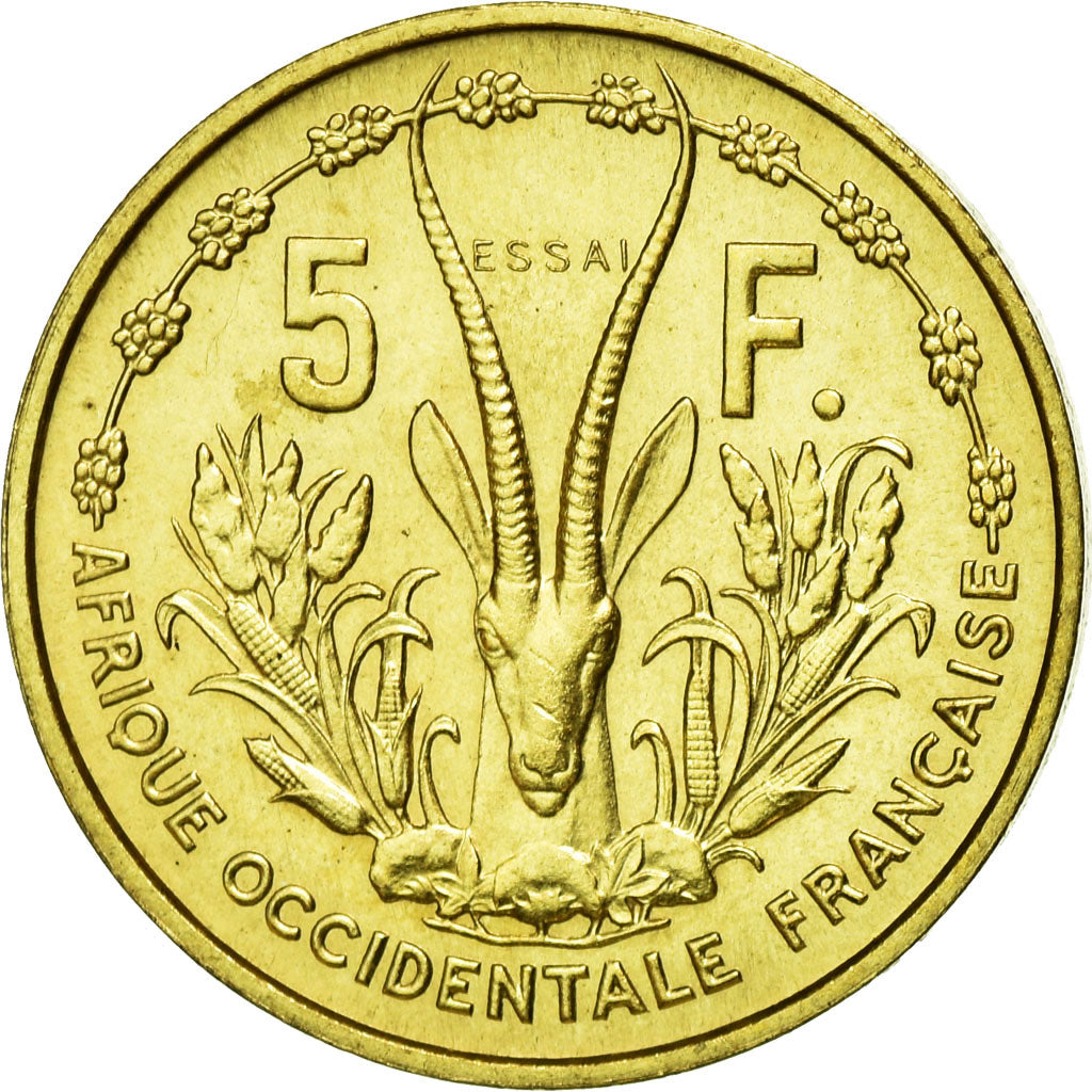 Münze, French West Africa, 5 Francs, 1956, STGL, Aluminum-Bronze, Lecompte:23