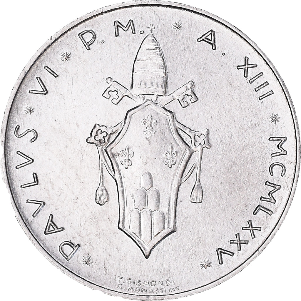 Moneta, CITTÀ DEL VATICANO, Paul VI, Lira, 1975, FDC, Alluminio, KM:116