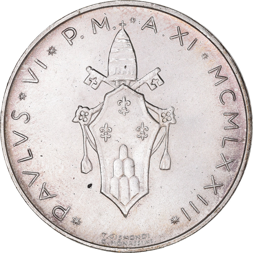 Moeda, CIDADE DO VATICANO, Paul VI, 500 Lire, 1973, MS(63), Prata, KM:123