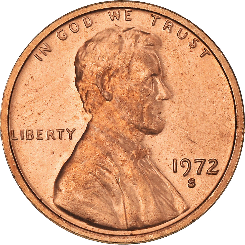 Coin, United States, Lincoln Cent, Cent, 1972, U.S. Mint, San Francisco, MS(63)