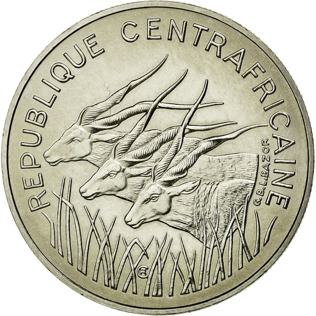 Moneda, República Centroafricana, 100 Francs, 1975, FDC, Níquel, KM:E4