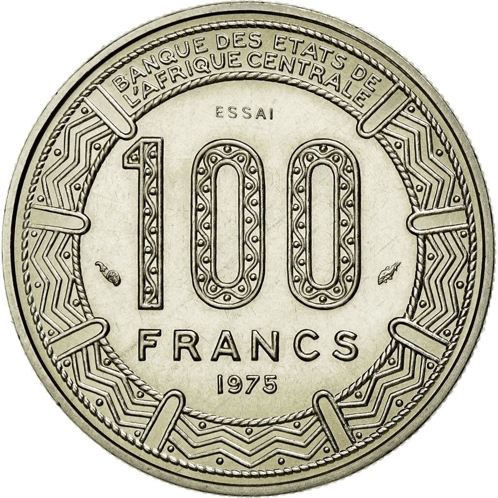 Moneda, República Centroafricana, 100 Francs, 1975, FDC, Níquel, KM:E4