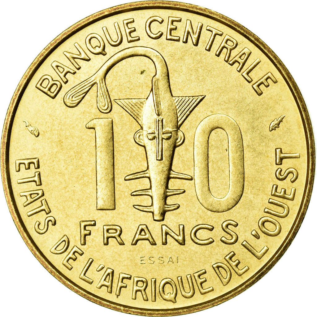 Monnaie, West African States, 10 Francs, 1981, FDC, Laiton, KM:E12