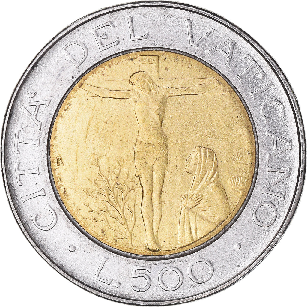 Moeda, CIDADE DO VATICANO, John Paul II, 500 Lire, 1987, MS(65-70), Bimetálico