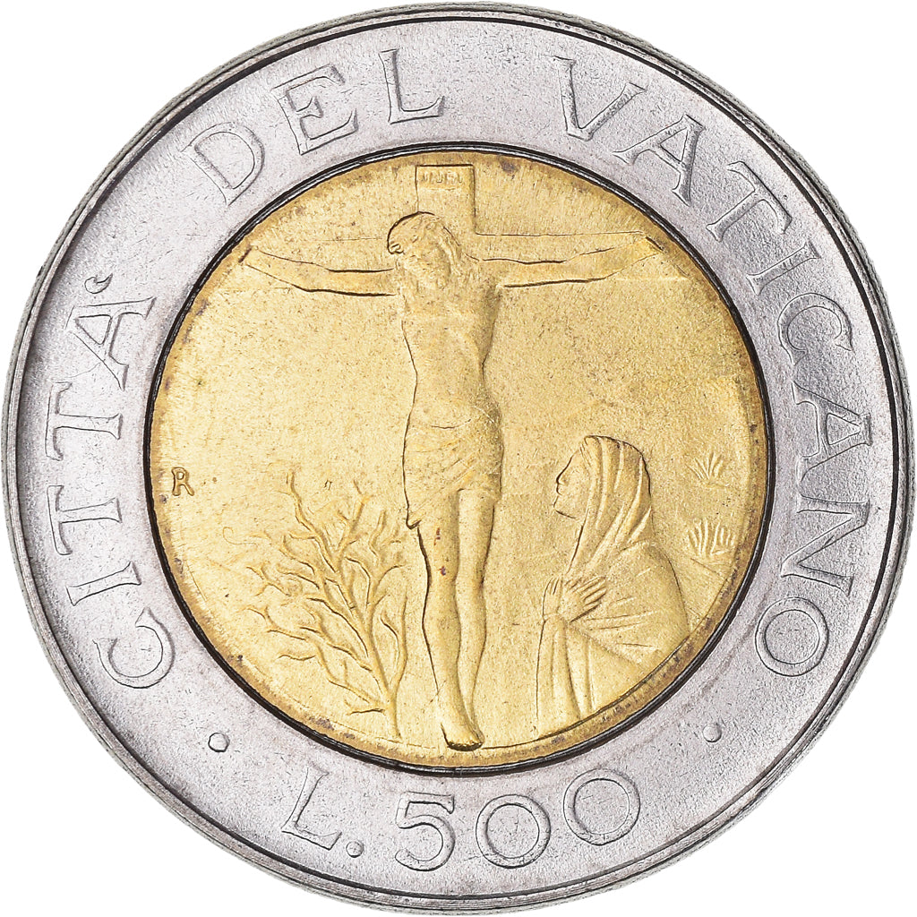 Moeda, CIDADE DO VATICANO, John Paul II, 500 Lire, 1987, MS(65-70), Bimetálico