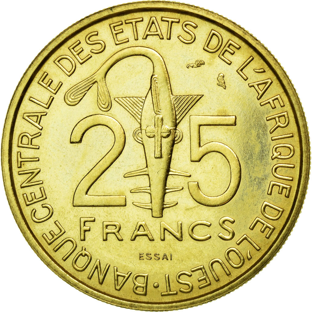Moneda, Estados del África Occidental, 25 Francs, 1970, FDC, Aluminio - bronce