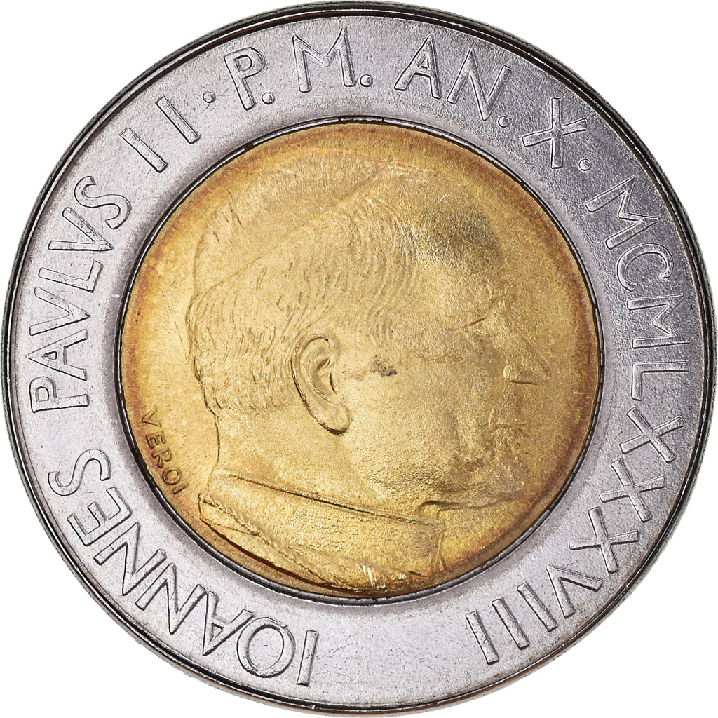 Coin, VATICAN CITY, John Paul II, 500 Lire, 1988, Roma, FDC, MS(65-70)