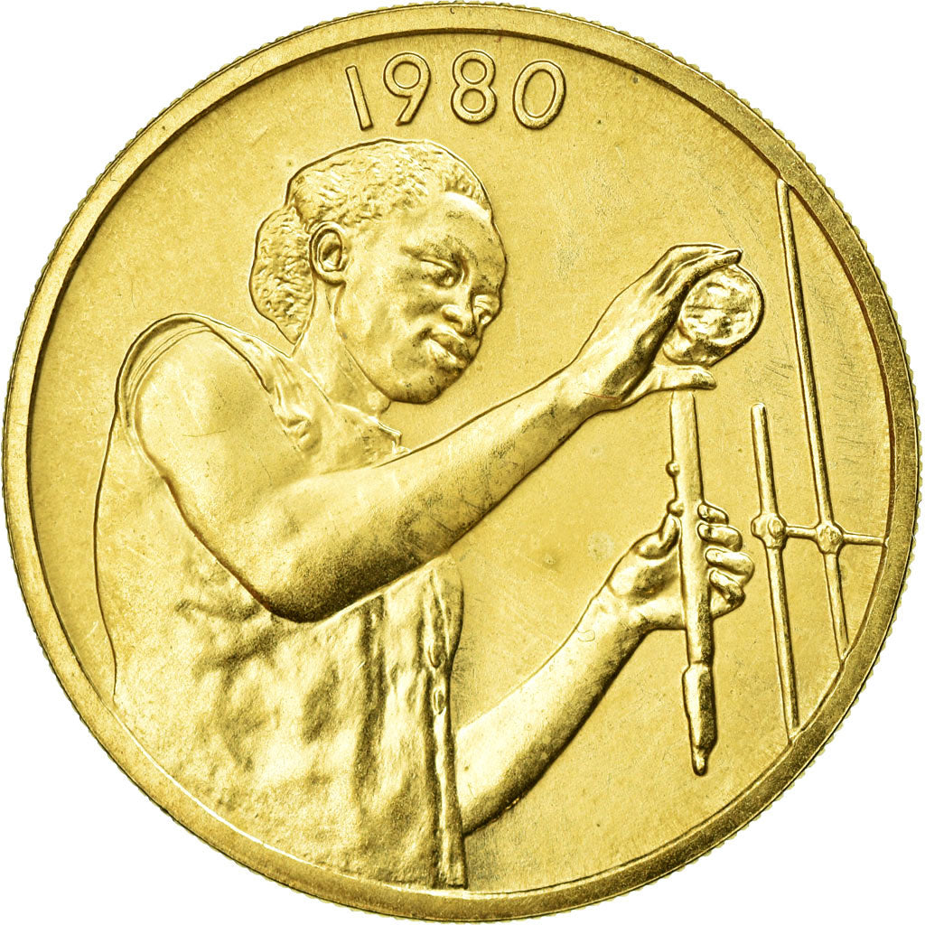 Coin, West African States, 25 Francs, 1980, MS(65-70), Aluminum-Bronze, KM:9