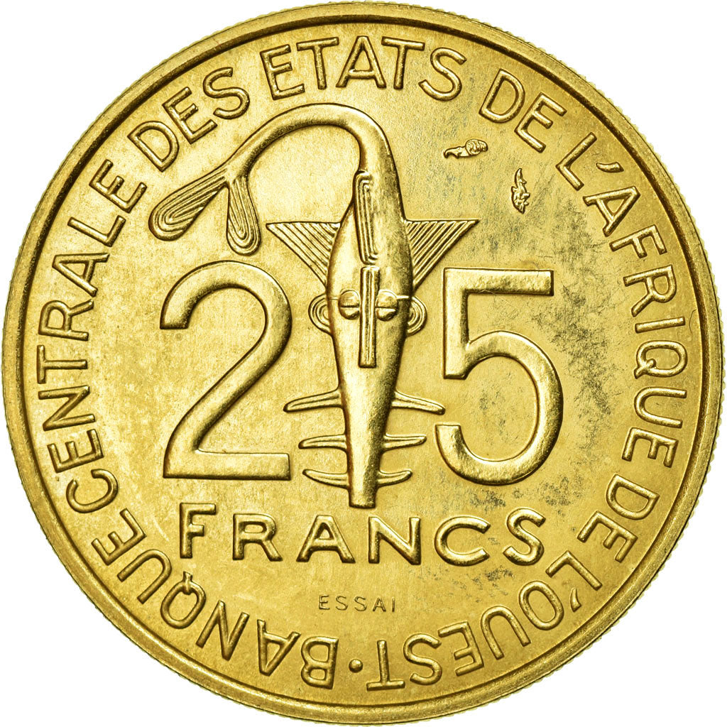 Coin, West African States, 25 Francs, 1980, MS(65-70), Aluminum-Bronze, KM:9