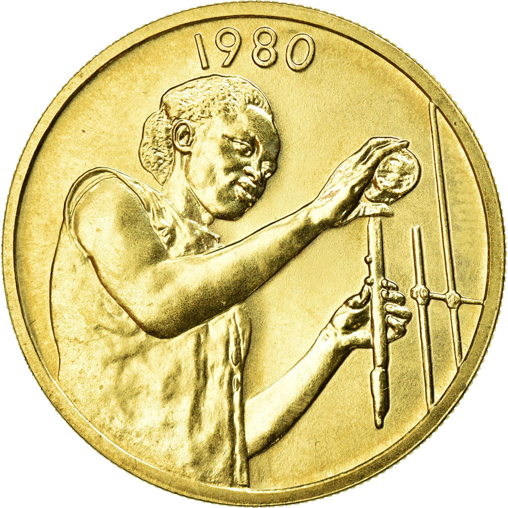 Coin, West African States, 25 Francs, 1980, MS(65-70), Aluminum-Bronze, KM:9