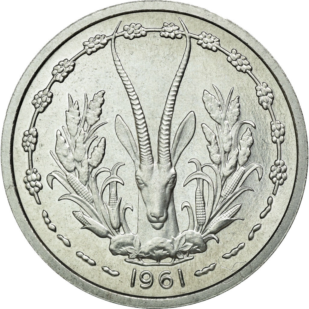 Münze, West African States, Franc, 1961, STGL, Aluminium, KM:E3